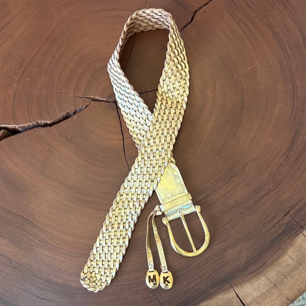 Michael Kors Gold-Tone Woven Belt/ Size small/NWT